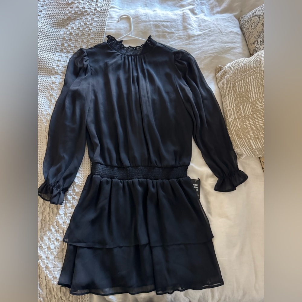 Express Black Dress with Textured Detail